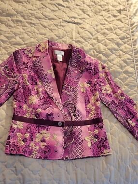 Women's Pink Paisley Floral Blazer Jacket